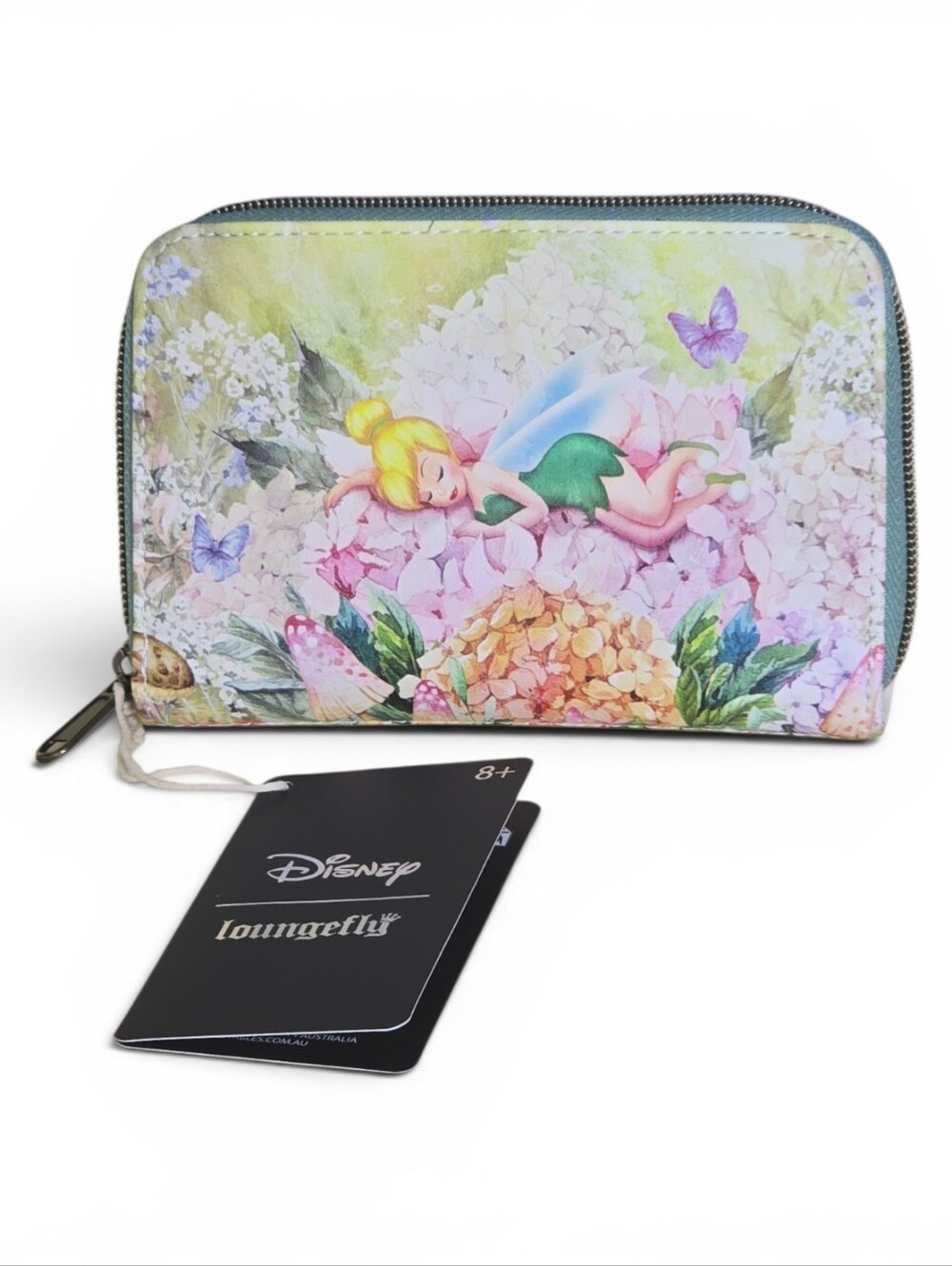 Loungefly Disney Peter Pan Tinker Bell Flower Mini Zipper Wallet Cottagecore Nwt